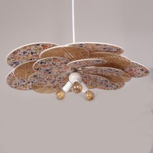 Mylamp Yeni Papatya Doğal Hazeran ve Kumaş Avize 90 cm