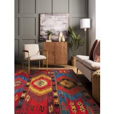 Vitage Mavi Eskitme Model Dokuma Taban Kilim