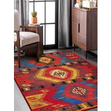 Vitage Mavi Eskitme Model Dokuma Taban Kilim