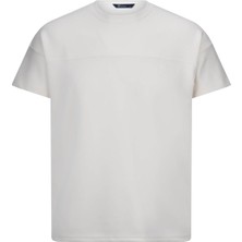 Beyaz Regular Fit Bisiklet Yaka Oversize Tişört