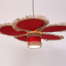 Mylamp Papatya Kadife Kumaş Avize 90 cm