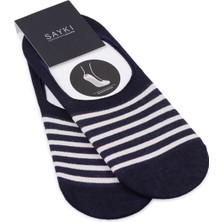 Kırmızı Desenli Pamuklu Ikili Babet Çorap