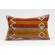 Kilim Wholesale El Yapımı Kilimden Yapılmış Vintage Kırlent Kılıfı, Yün, 30X50 cm