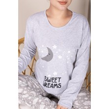 Niket Life Sweet Dreams Desenli Pijama Takımı Gri