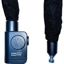 CARETECH CT-774 Zincir Kilidi Alarmlı Motosiklet/Bisiklet 10mm Çelik Kılıflı 1.8mt ART 4 Yıldız Sertifikası