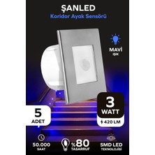 ŞANLED 3W Koridor Ayak Radar Sensörlü Led Geçmeli Spot Aydınlatma 5 Adet
