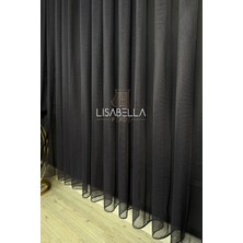 Lisabella Home Saf Elegans Koyu Antrasit Renk (1x2 Pile Dikişli)  Orjinal Ağır Gramajlı Tül Perde