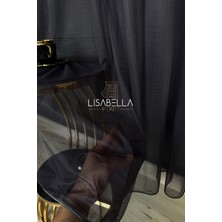 Lisabella Home Saf Elegans Koyu Antrasit Renk (1x2 Pile Dikişli)  Orjinal Ağır Gramajlı Tül Perde