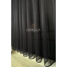 Lisabella Home Saf Elegans Koyu Antrasit Renk (1x2 Pile Dikişli)  Orjinal Ağır Gramajlı Tül Perde