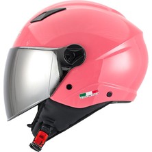 Sway Sw 765 Güneş Vizörlü Yarım Motosiklet Kaskı Pembe