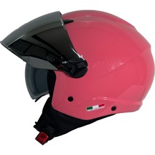 Sway Sw 765 Güneş Vizörlü Yarım Motosiklet Kaskı Pembe