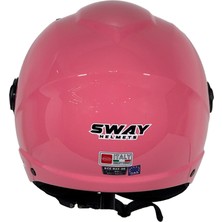 Sway Sw 765 Güneş Vizörlü Yarım Motosiklet Kaskı Pembe