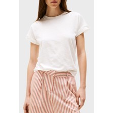 Tommy Hilfiger Yumuşak Dokulu Pamuklu Regular Fit Bisiklet Yaka T Shirt Bayan T Shirt WW0WW45747 Ybl