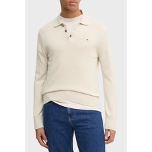 Tommy Jeans % 100 Pamuk Regular Fit Düğmeli Polo Yaka Kazak Erkek Polo Yaka Kazak DM0DM20304 Ach