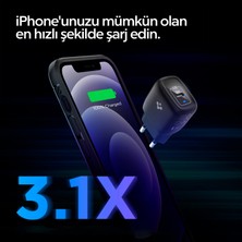 Spigen 20W USB-C Mini Hızlı Şarj Aleti/Şarj Isısını Düşürür GaN Destekli Akım Korumalı Güç Adaptörü iPhone & Android & iPad Type-C Black - ACH02070