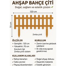 Dekoratif Ahşap Çit 120 cm 4 Adet Set (Ladin Çürümeye Karşı Enzim Boyalı)