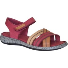 Cex 25Y NBL10 Bordo Kadın Hakiki Deri Günlük Sandalet