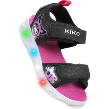 Kiko Kids Kuruza Günlük Işıklı Cırtlı Kız Çocuk Sandalet Ayakkabı