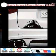 Komik Sinirli Göz Araba Stickerı – Bagajdan Bakan Karakter Tasarımı, Su Geçirmez Vinil 20X10 cm