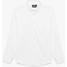 Slim Fit Yarım Italyan Yaka Uzun Kollu Gömlek