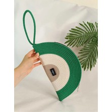 Veronica Art  Renkli Clutch El Çantası Yeşil