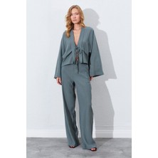 Kadın Haki Palazzo Pantolon