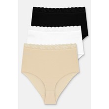 Suwen 3 Lü Paket Pamuklu Yüksek Bel Slip Külot