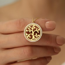 Nox Jewelry 925 Ayar Gümüş Zirkon Taşlı Hayat Ağacı Kolye - CNS00135