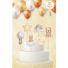 Deniz Parti Sevimli Ayıcık Temalı Pasta Üstü Figür Set