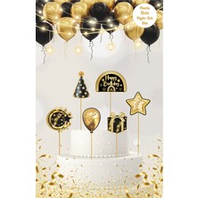Deniz Parti Altın Yıldız Temalı Pasta Üstü Figür Set