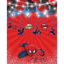 Deniz Parti Örümcek Adam Temalı 3D Tavan Sarkıt 6 Lı