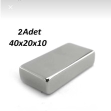 2 Adet 40MM x 20MM x 10MM Neodyum Mıknatıs - Çok Güçlü Mıknatıs