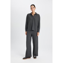 DeFacto Normal Bel Eşofman Altı Fitilli Kaşkorse Kumaş Basic Düz B2405AX24AU