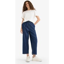 DeFacto %100 Pamuk Pull On Carrot Fit Yüksek Bel Crop Fit Yumuşak Jean Pantolon E0956AX25SM