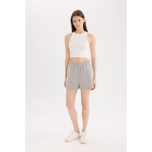 DeFacto %100 Pamuk Beli Lastikli Cepli Şort U3357AZ25SM