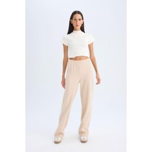 DeFacto Fitilli Kaşkorse Pantolon Flayer Fit Beli Lastikli Düz Paça B2206AX24AU
