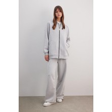 DeFacto Wide Leg Geniş Paça Eşofman Altı Beli Lastikli Yan Fermuarlı Basic Düz C1818AX24SP