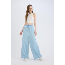 DeFacto Yüksek Bel Düz Paça Tencel Yıkamalı Pantolon D8234AX25SM