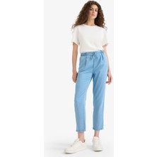 DeFacto Pull On Carrot Fit Yüksek Bel Bilek Boy Akışkan Kumaş Yıkamalı Pantolon D8237AX25SM