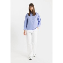 DeFacto Wide Leg Cepli Beyaz Basic Gabardin Pantolon C4528AX24SM
