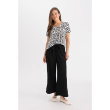 DeFacto Culotte Geniş Paça Bürümcük Kapri D2175AX24SM