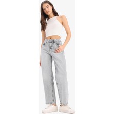 DeFacto Straight Orta Bel Boru Paça Jean Pantolon E8013AX25SM