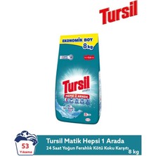 Tursil Matik Hepsi 1 Arada 8 kg Ekonomik Boy Toz Çamaşır Deterjanı 53 Yıkama Ferahlık