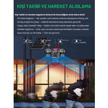 RX66G Solar Güvenlik Kamerası Türkçe 4G Sim Kartlı PTZ Hareketli Gece Görüşlü Güneş Panelli Kamera
