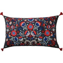 IKEA Skogskorn Kırlent 40 x 65 cm Gri Çok Renkli Pamuklu Desenli Gizli Fermuarlı Kırlent