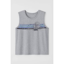 Erkek Yelkenli Baskılı %100 Pamuk Kolsuz T-Shirt
