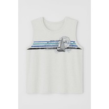 Erkek Yelkenli Baskılı %100 Pamuk Kolsuz T-Shirt