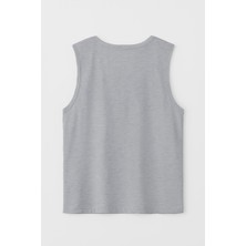 Erkek %100 Pamuk Bisiklet Yaka Çapa Baskılı Kolsuz T-Shirt
