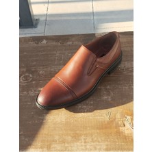 Erkek Kışlık Kundura Hakiki Iç Dış Deri Kauççuk ve Kaymaz Taban Bağcıksız Taba Rengi