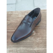 Liccas Hakiki Deri Erkek Kışlık Kundura Kauçuk Taban Bağcıksız Kahverengi Ayakkabı 44 Numaralı